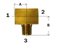 Male Branch Tee Inverted Flare Diagram